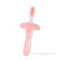 Brosse à dents en silicone de forme de fleur de bébé douce